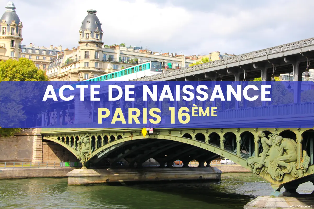 Demande acte de naissance en ligne Paris 16ème arrondissement