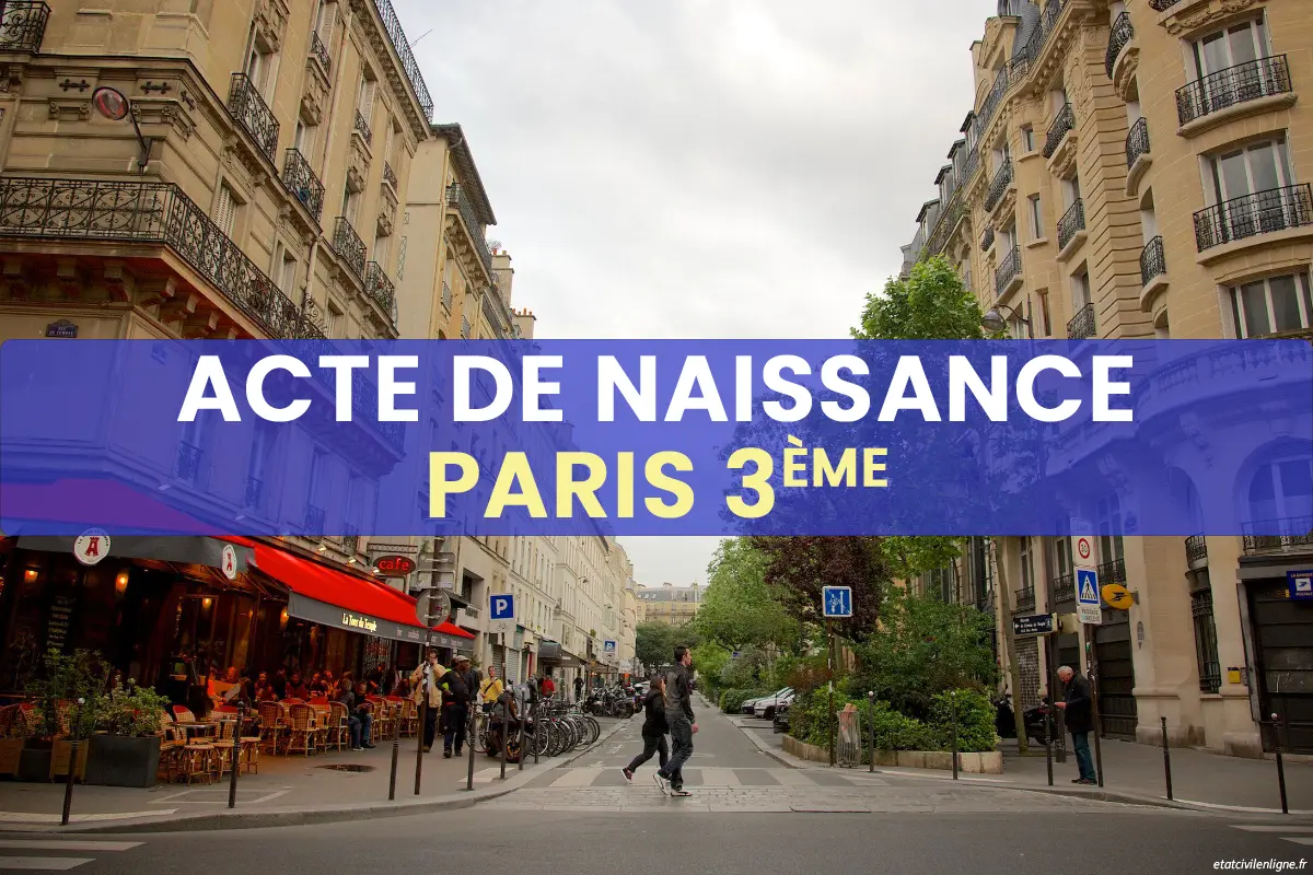 Demande acte de naissance en ligne Paris 3ème arrondissement