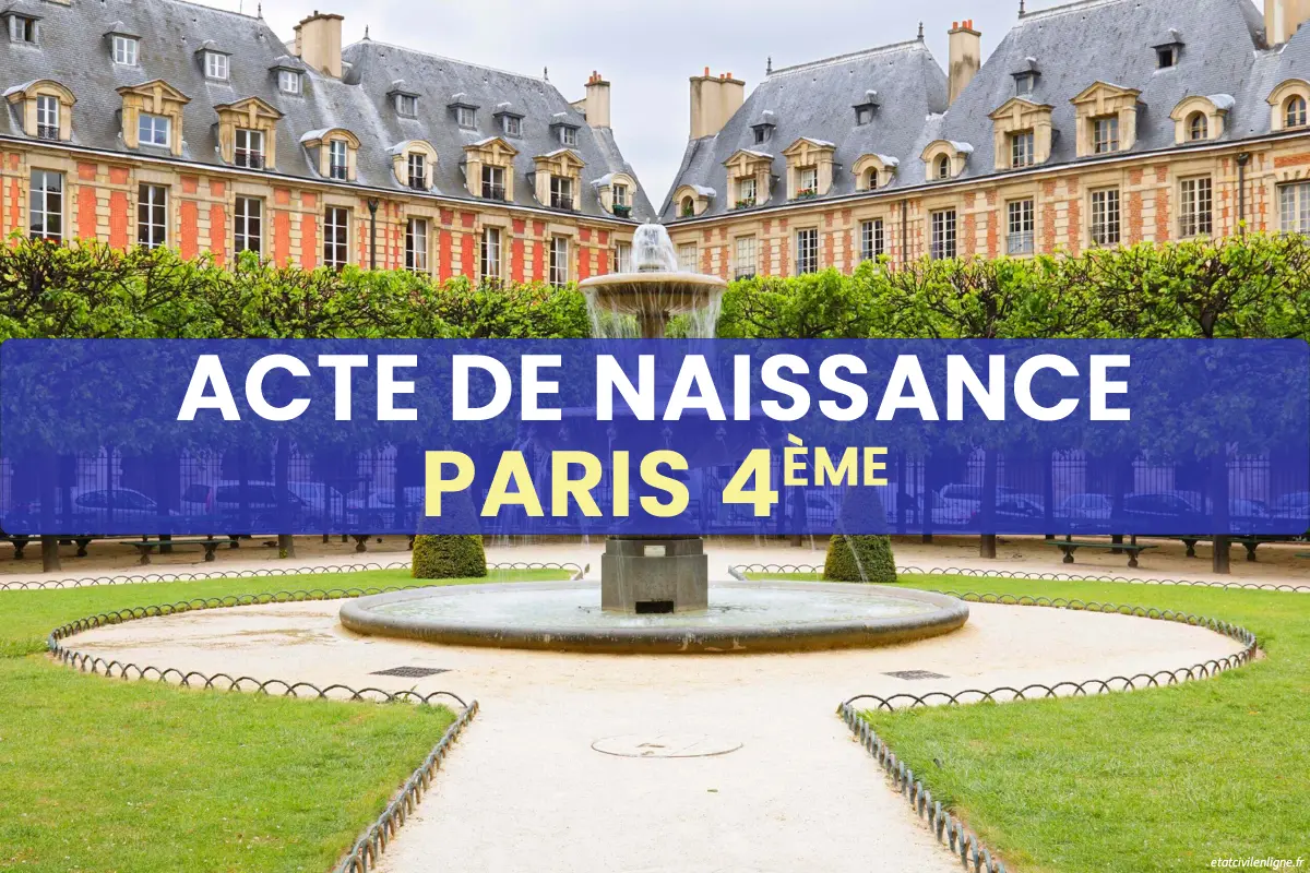 Demande acte de naissance en ligne Paris 4ème arrondissement